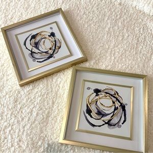 Abstract gold framed wall art
